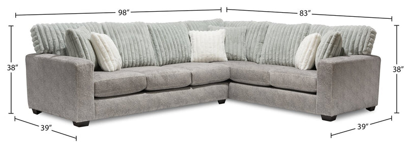 Koda 2-Piece Chenille Right-Facing Sectional - Plush Paloma