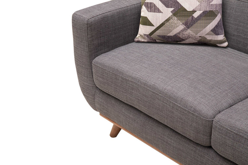 Freeman Linen-Look Fabric Sofa - Charcoal 