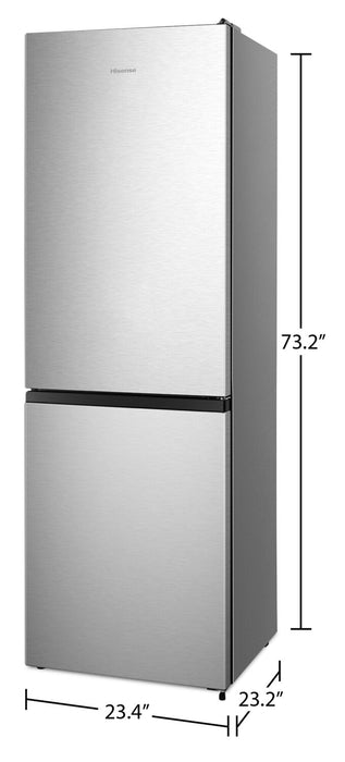 Hisense 23.4\" 10.7 Cu. Ft. Bottom-Mount Refrigerator - Titanium - RB12A2CSE 