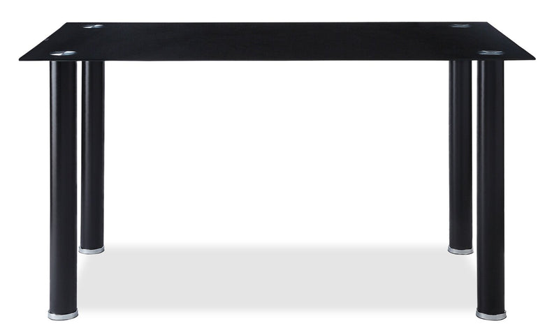 Onyx Dining Table with Glass Top, 55\"W - Black 