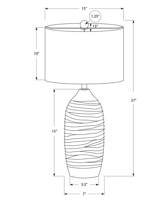 27\" Grey Textured Resin Table Lamp