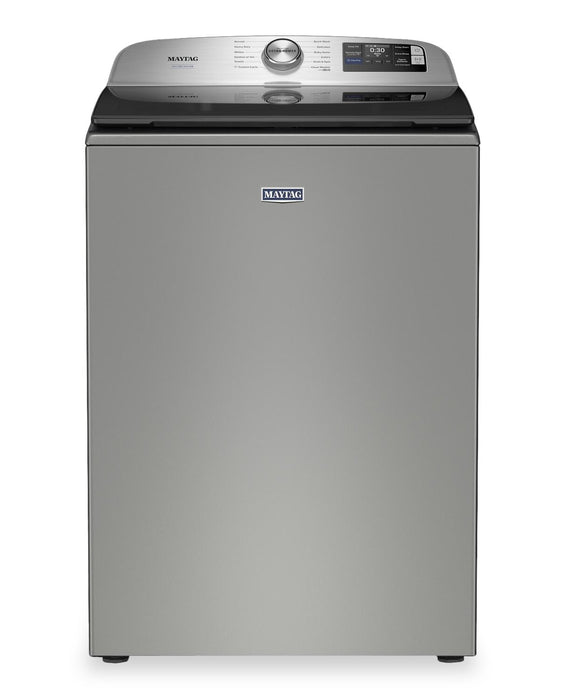 Maytag 6.0 Cu. Ft. Pet Pro Smart Top-Load Washer and 7.4 Cu. Ft. Front Load Electric Dryer – Radiant Silver