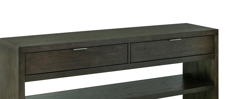Hatfield 64” Modern Solid Wood Sofa Table with Storage - Homestead Brown