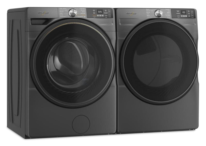 Whirlpool 5.2 Cu. Ft. Smart Front-Load Washer and 7.4 Cu. Ft. Electric Dryer - Volcano Black