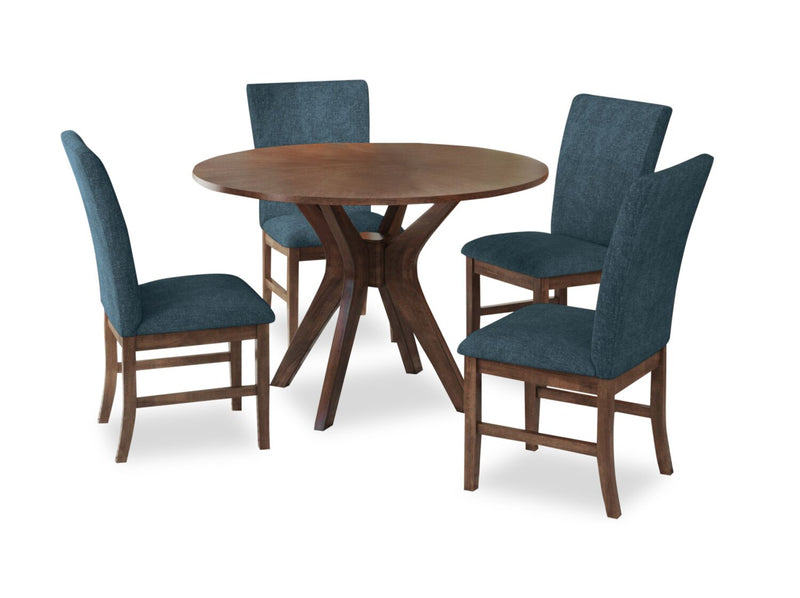 Rain 5-Piece Round Dining Set - Blue