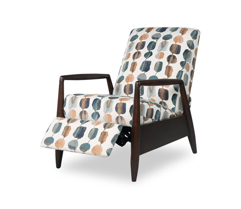 Raven 28.5\" Teal Multicolour Chenille Fabric Pushback Reclining Accent Chair