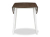 Bryn Drop-Leaf Dining Table, 42\" Round - Two-Tone White & Brown