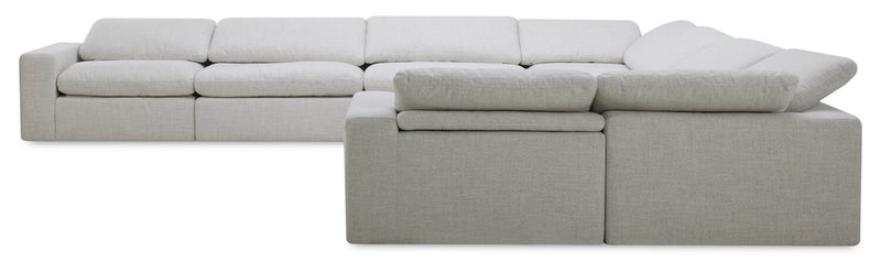 Sky Modular 8-Piece Fabric Power Reclining Sectional with Removable Feather Down Cushions -Nathan Wheat