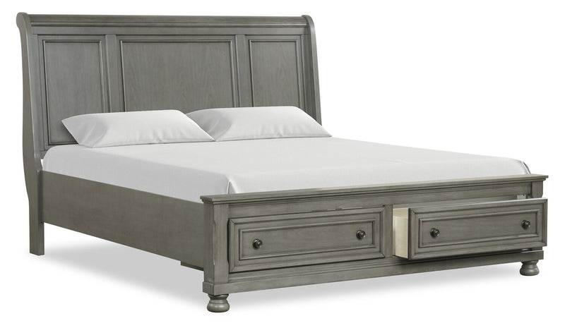 Chelsea Platform Storage Bed with Headboard & Frame, Grey - King Size
