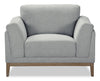 Valley 44\" Fabric Chair with Rubberwood Base and Legs - Grey