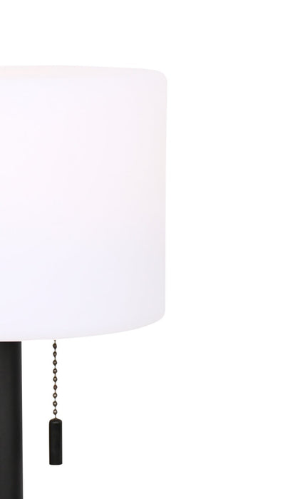 Solana 11” Modern Metal Acrylic Portable Table Lamp with USB Port - Black