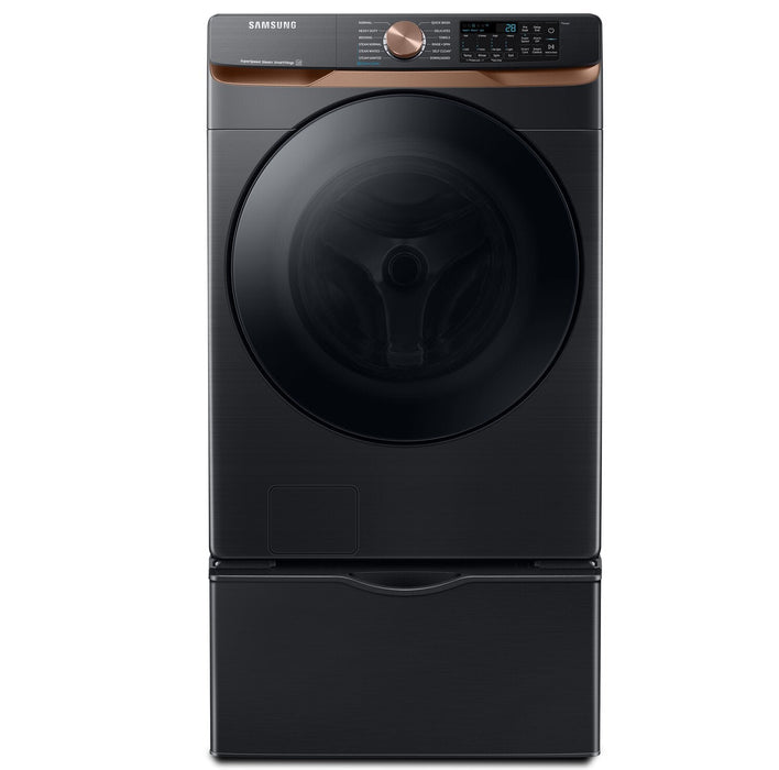 Samsung 5.8 Cu. Ft. Front-Load Steam Washer - Black Stainless Steel - Stackable - WF50BG8300AVUS 