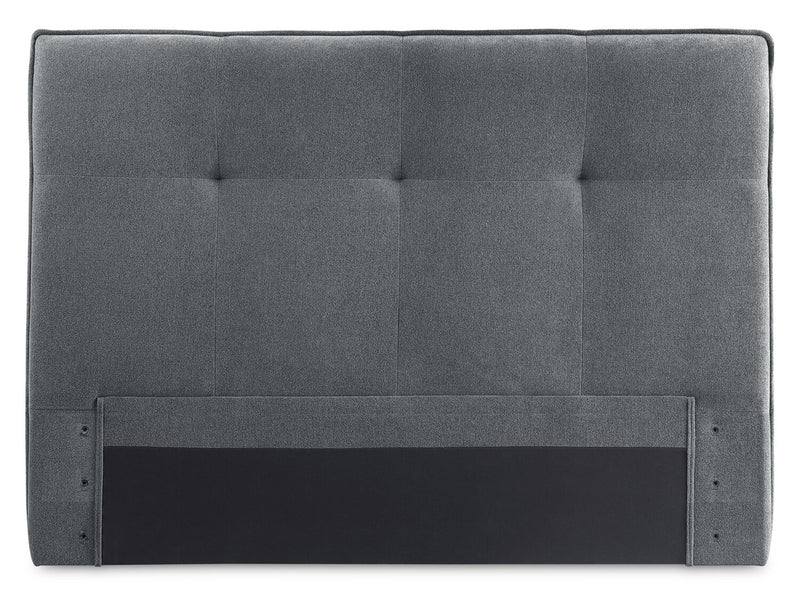 Amos Charcoal Upholstered Storage Bed with Tufted Headboard - Queen