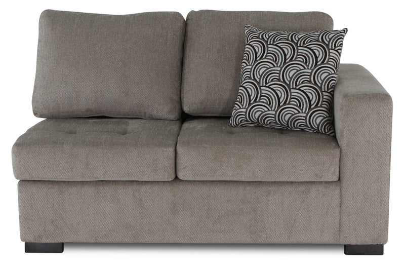 Legend 2-Piece Left-Facing Chenille Cuddler Sectional - Platinum 