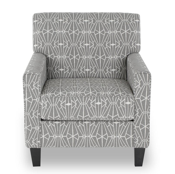 Made in Canada Cindy Crawford Home Kylie 30\" Linen-Look Fabric Accent Chair - Charcoal Emblem 