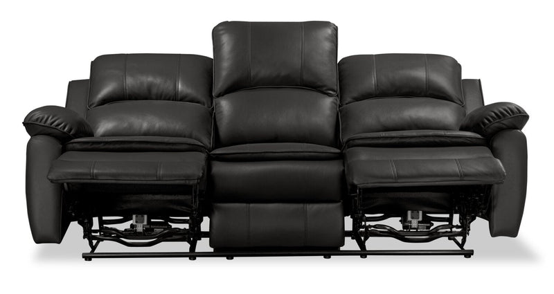 Chandler 82\" Leather-Look Fabric Power Reclining Sofa with USB Ports - Grey 
