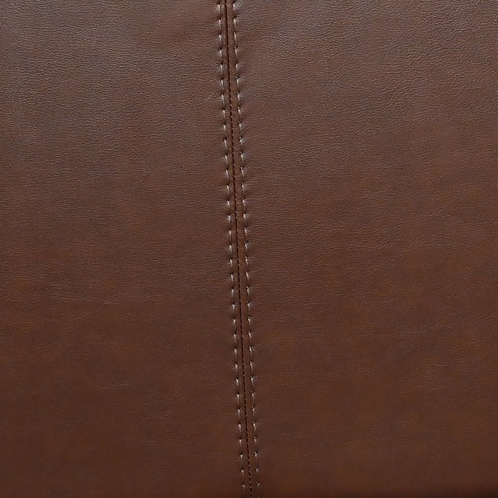 Classico 30\" Genuine Leather Ottoman with Wood Legs Ottoman – Tobacco