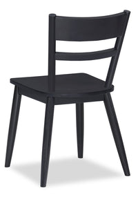 Remi Dining Chair with Curved Ladder-Back - Black 