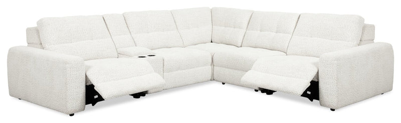 Scott Living Elevate Modular 6-Piece Right-Facing Chenille Fabric Sectional with Power Reclining - Beige 