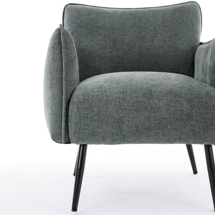 Arlo 29.5\" Linen-Look Fabric Accent Chair – Green