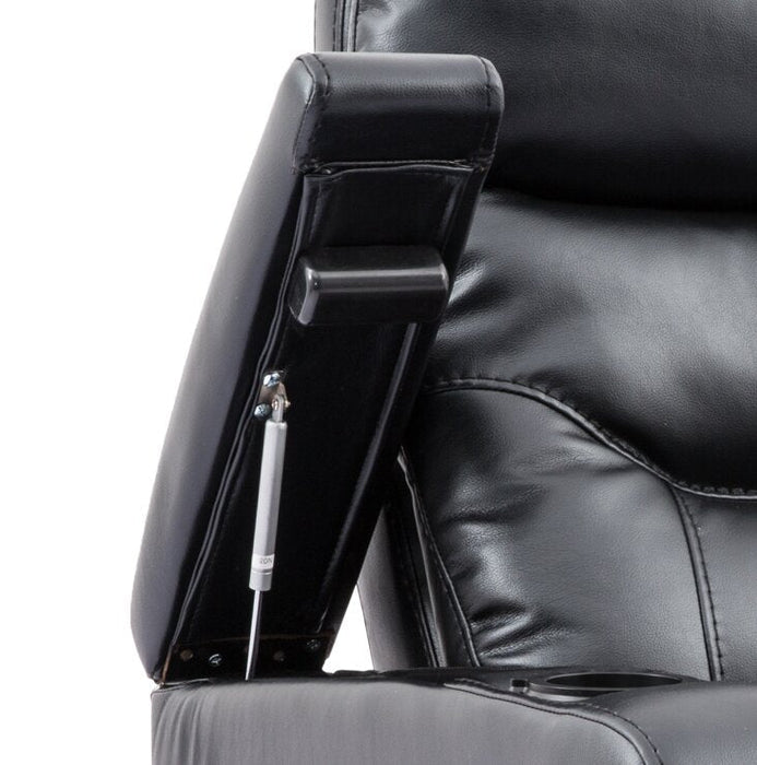 Glow 33\" Fabric Power Reclining Chair with Storage Armrests - Black 