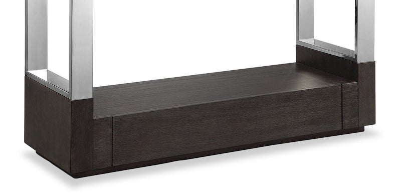 Perrin 50\" Modern Glass Top Sofa Table with Storage and Shelf - Graphite