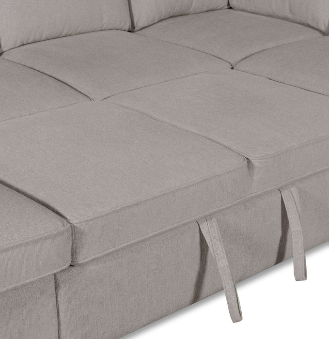 Scott Living Haven 3-Piece Left-Facing Chenille Fabric Sleeper Sectional with Storage Chaise - Grey 