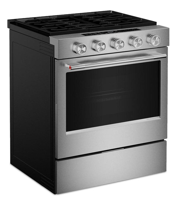 KitchenAid 30\" 5.0 Cu. Ft. Slide-in Gas Range - Fingerprint Resistant Stainless Steel - KSGS530SPS