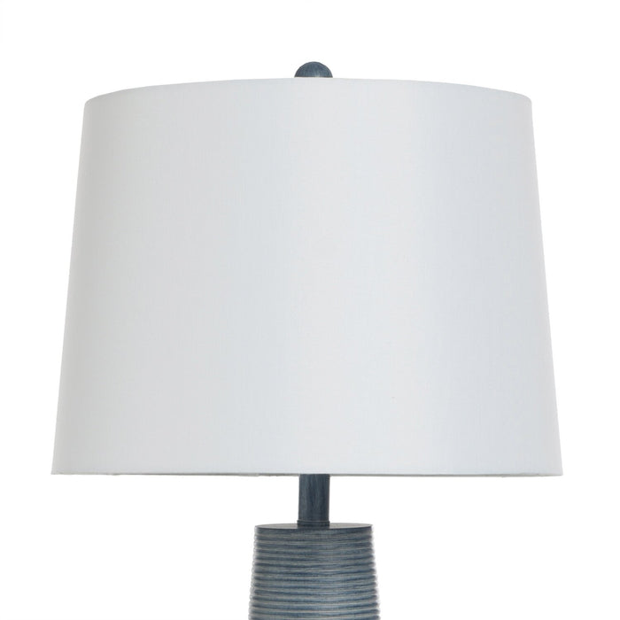 Sadie 31.5\" Textured Table Lamp with White Shade – Denim Wash 