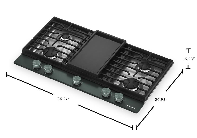KitchenAid Gas-on-Metal Cooktop with Integrated Wok Grate – Juniper - KCGK736SJP