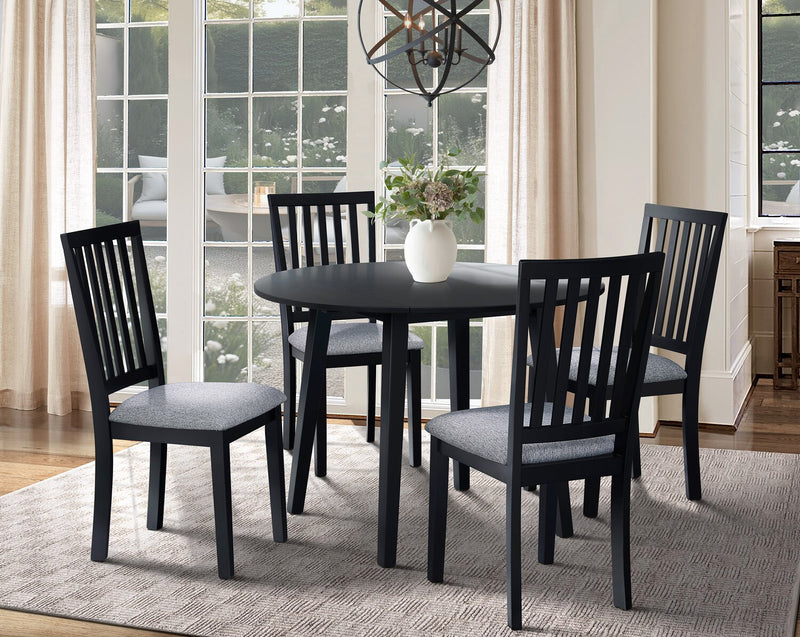 Bryn Dining Chair with Fabric Seat, Spindle-Back - Black