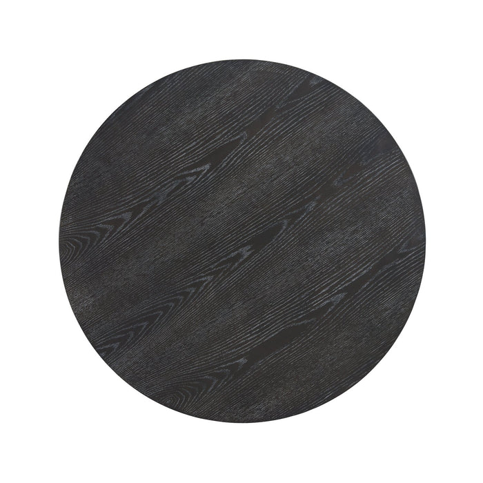 Declan 31.5\" Modern Round Coffee Table with Shelf - Black