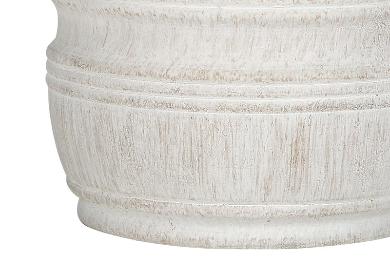 28\" Cream Textured Resin Table Lamp with Ivory Shade