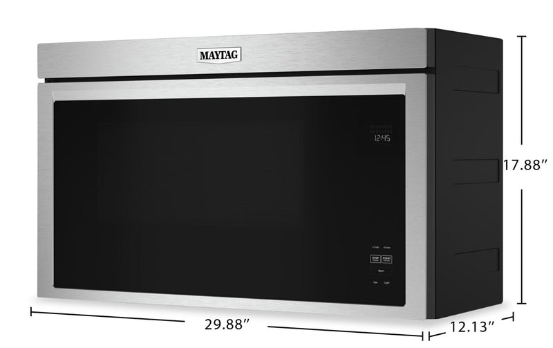 Maytag 1.1 Cu. Ft. Flush Over-the-Range Microwave with 900 Watts Cooking - Fingerprint Resistant Sta… 