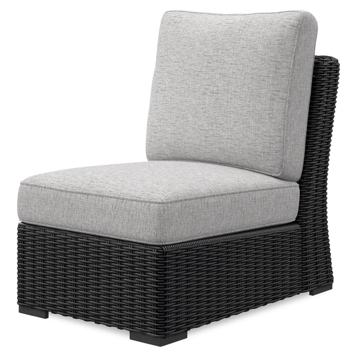 Jasper Patio Armless Chair - Black