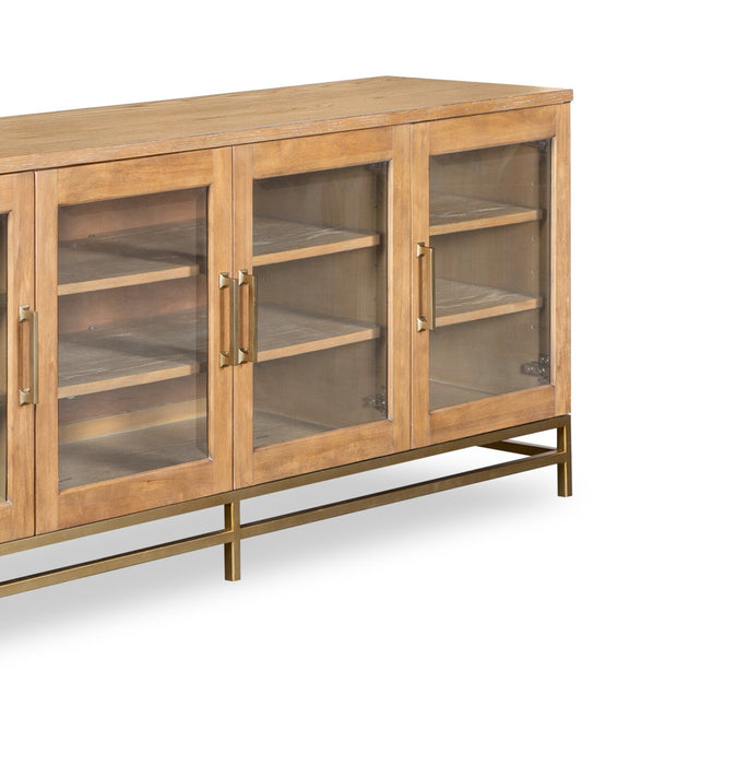 Cresset 70” Modern Solid Wood TV Stand with Storage and Cable Management for TVs up to 75\" - Belgian
