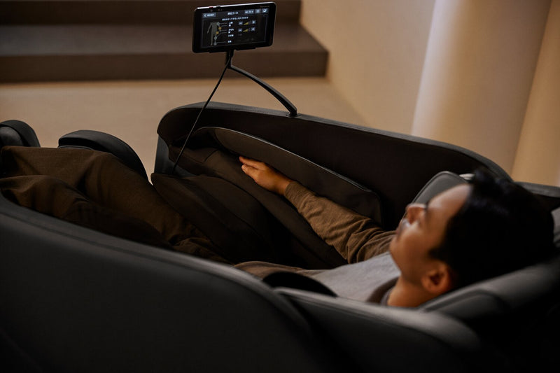 Panasonic Real Pro ULTRA Prestige™ 33.5\" Black High-Quality Synthetic Leather Reclining Massage Chair 