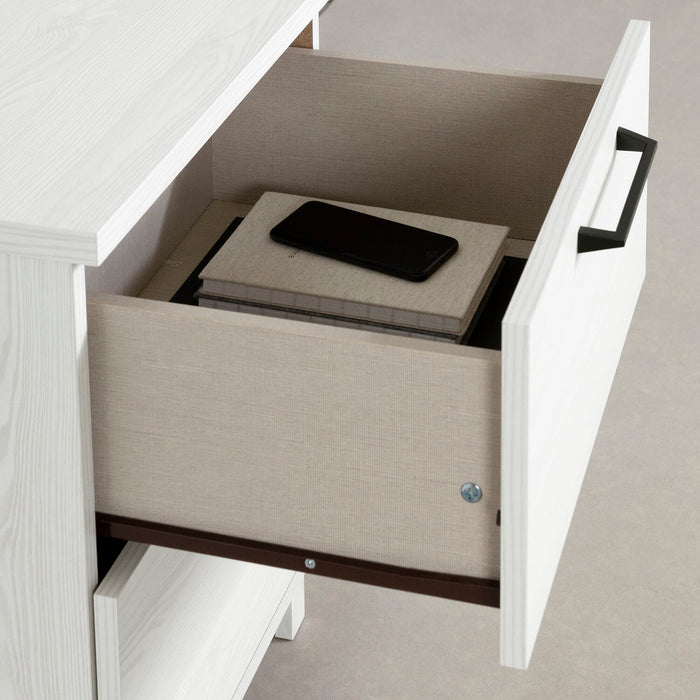 Everley Nightstand with USB Port - White