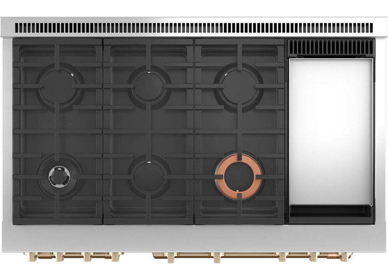 Cafe 8.25 Cu. Ft. Smart Dual Fuel Range with True European Convection and Self Clean Racks - Matte w… 