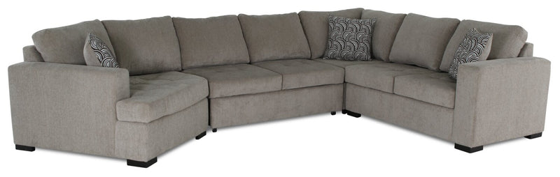 Legend 4-Piece Left-Facing Cuddler Sleeper Sectional - Platinum 