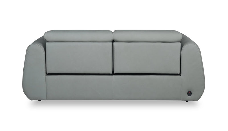 Gianna 76\" Spa Blue Genuine Leather Power Reclining Sofa with Power Headrests and USB Port