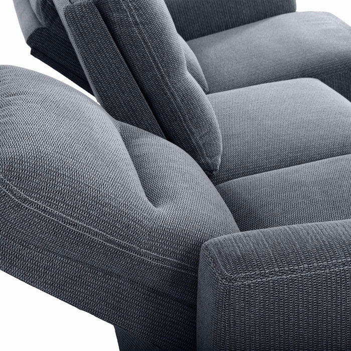 Meadow 2-Piece Left-Facing Charcoal Grey Chenille Fabric Power Reclining Sectional with Storage Chaise