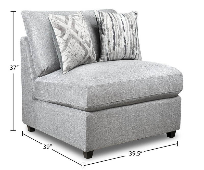 Scott Living Evolve Modular 5-Piece Linen-Look Fabric Sectional with Feather Down Cushions - Grey 