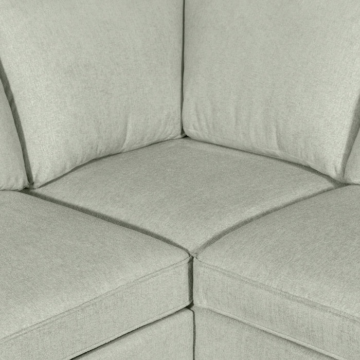 Haven 4-Piece Chenille Right-Facing Sleeper Sectional - Seafoam 