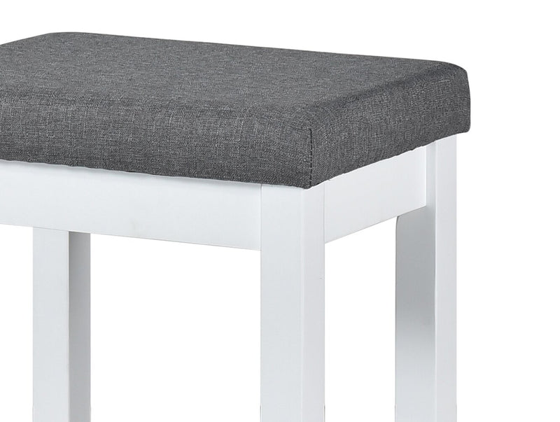 Noah 60” Modern Sofa Table with 3 Counter-Height Stools and USB Ports - White