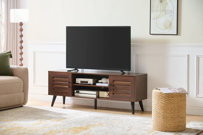 Archie 55\" Modern TV Stand with Storage for TVs up to 58\"- Dark Walnut