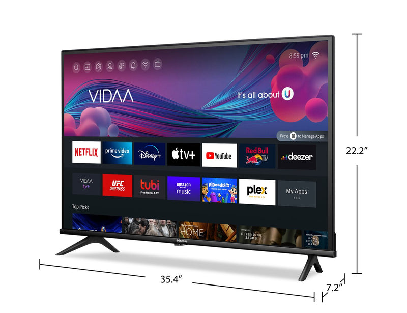 HISENSE 40\" 1080p HD Full Array LCD 60Hz VIDAA Smart TV (40A4KV) 