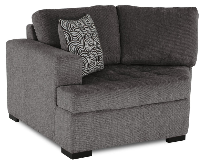 Legend 2-Piece Left-Facing Chenille Cuddler Sectional - Pewter
