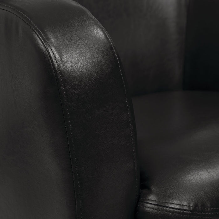 Zello Faux Leather Accent Chair - Black