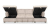 Envy 3-Piece Chenille Fabric Sleeper Sectional with Two Storage Chaises - Almond Beige